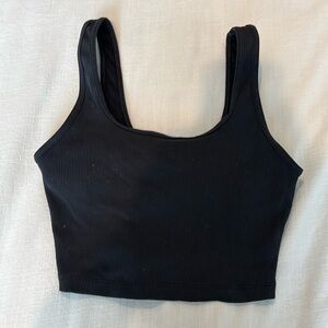 aerie ribbed black tank